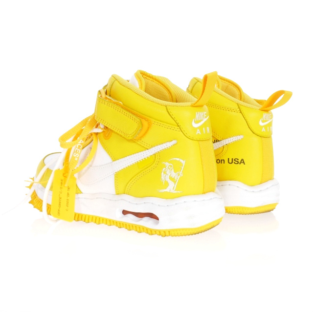 ナイキ NIKE × Off-White AIR FORCE 1 MID SP LTHR エアフォース スニーカー 靴 US10.5 28.5cm ホワイト アンド バーシティメイズ_画像2