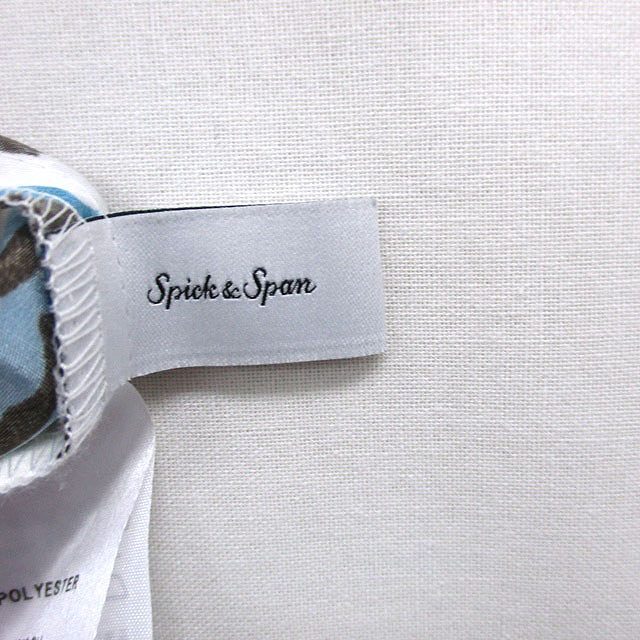 スピック&スパン Spick&Span フレア スカート フロントボタン ロング 総柄 36 ホワイト 白 /KT26 レディース_画像3