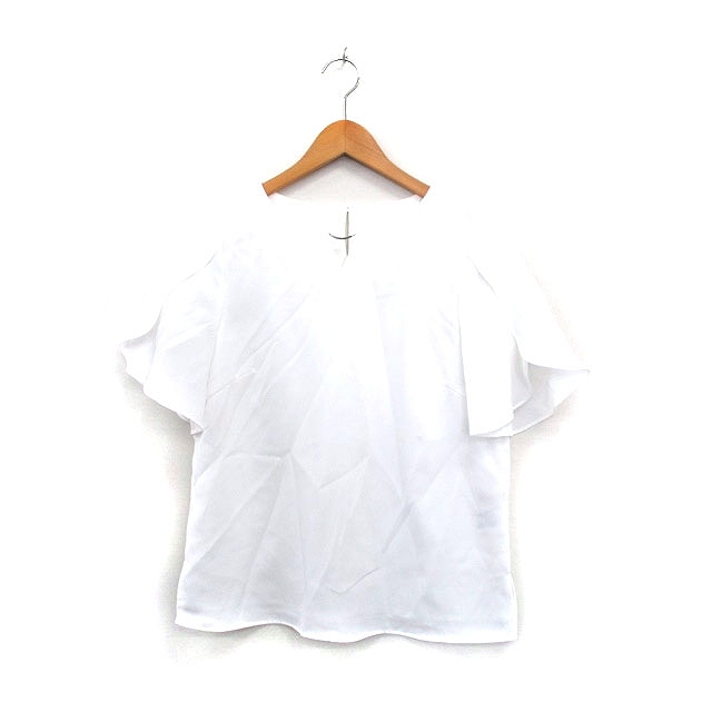 アプワイザーリッシェ Apuweiser-riche ブラウス シャツ 半袖 シンプル 2 ホワイト 白 /KT32 レディース_画像1