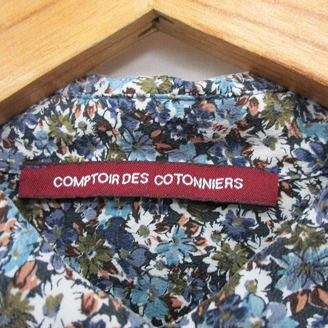 コントワーデコトニエ COMPTOIR DES COTONNIERS シャツ ブラウス 長袖 シルク 花柄 9 グレー 灰 /KT20 レディースの画像3