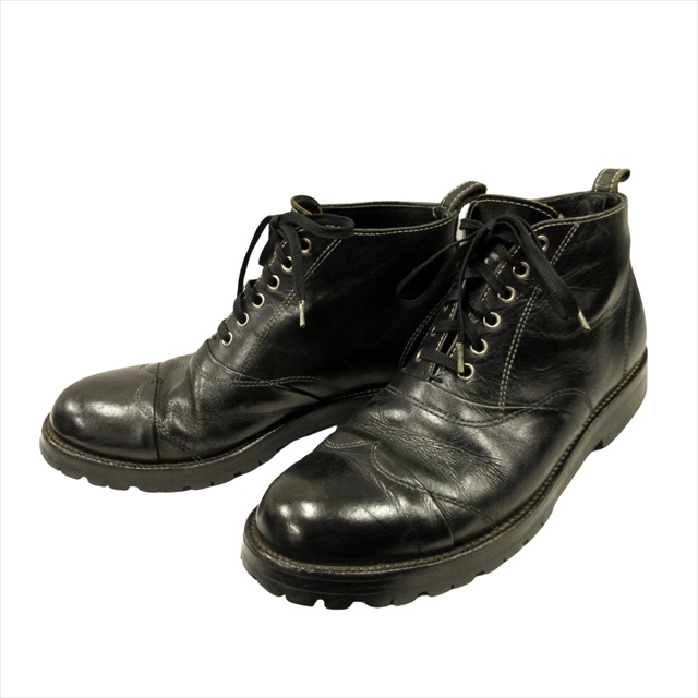 コムデギャルソンオム COMME des GARCONS HOMME レースアップ ブーツ シューズ 靴 レザー ウイングチップ 25.5cm 黒 ブラック メンズ_画像3