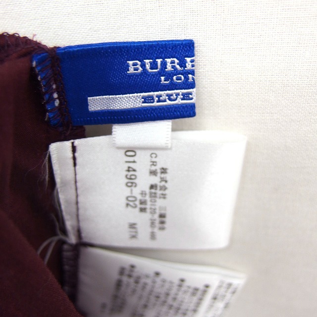 バーバリーブルーレーベル BURBERRY BLUE LABEL 国内正規品 フロントティアード ブラウス ノースリーブ 丸首 無地 38 赤 /FT4 レディース_画像3