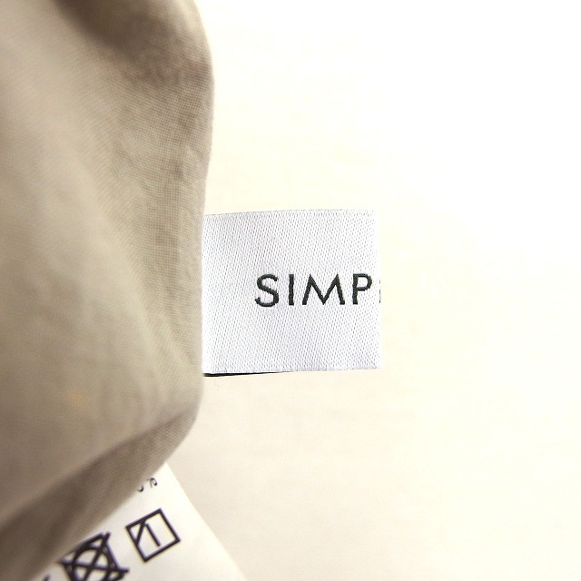 シンプリシテェ Simplicite セミワイド パンツ シンプル ベルト タック リネン 麻 サンドベージュ /HT2 レディース_画像3