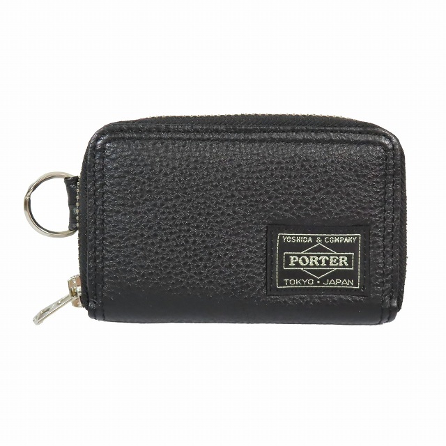 極美品 ポーター PORTER 吉田カバン カーム CALM COIN CASE コインケース 小銭入れ コンパクトウォレット レザー 黒/5 メンズ レディース_画像1