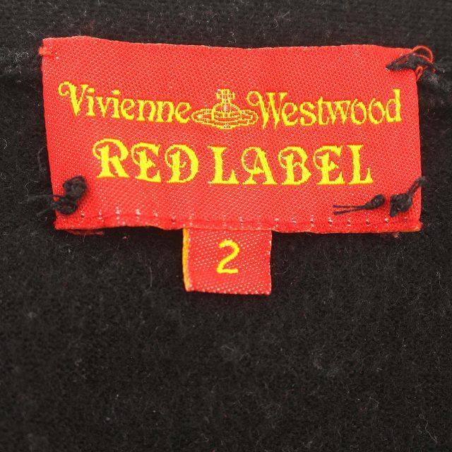 ヴィヴィアンウエストウッド Vivienne Westwood RED LABEL カーディガン ニット ウール オーブ 刺繍 2 M 黒_画像3