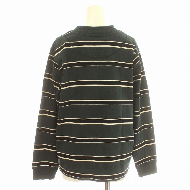 マーガレットハウエル MHL. 23SS OUTLINE STRIPE JERSEY ロンT ボーダー 長袖 カットソー 2 M グリーン 緑_画像2