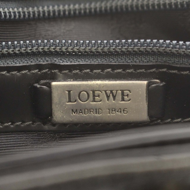 ロエベ LOEWE ショルダーバッグ レザー 黒 濃紺 /☆G ■OH レディース_画像3