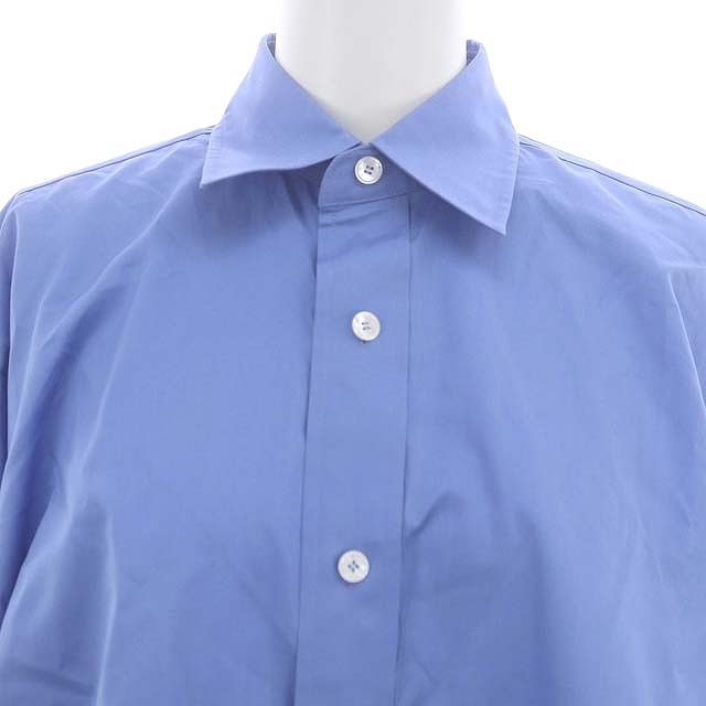 ブラミンク BLAMINK 22AW コットン レギュラーカラーシャツ 長袖 オーバーサイズ 36 青 ブルー /ES ■OS レディース_画像4