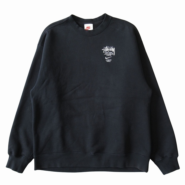 21SS ナイキ NIKE × ステューシー STUSSY Fleece Crew Sweatshirt フリース クルー スウェット シャツ トレーナー カットソー 長袖 M_画像1