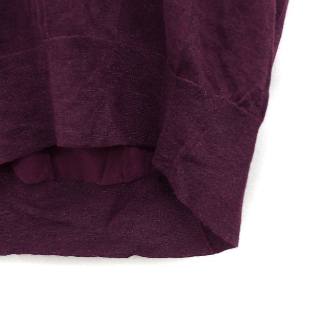 スピック＆スパン ノーブル Spick&Span Noble ラメブレンド ニット セーター 半袖 Uネック ウール パープル 紫 /FT43 レディース_画像6