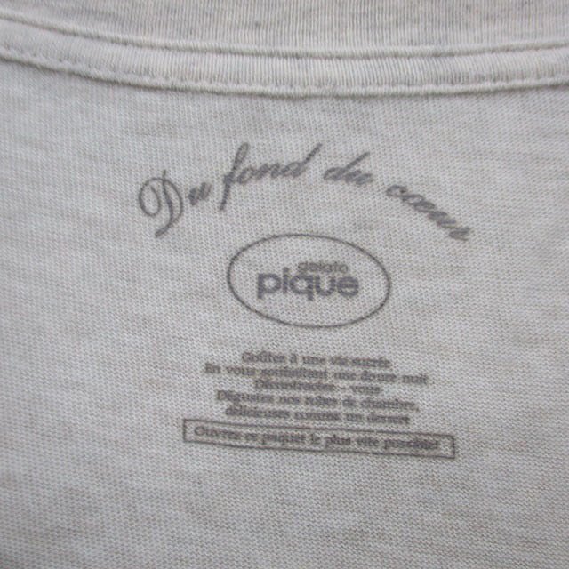 ジェラートピケ gelato pique カットソー Tシャツ 半袖 DOGプリント 1 グレー 灰 /KT33 レディース_画像3