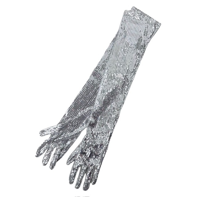 未使用品 メゾンマルジェラ 1 Maison Margiela 1 22SS スパンコール 手袋 Gloves L S051-MM FEMALE RTW AVP L シルバー S51TS0057■GY33 レ_画像1