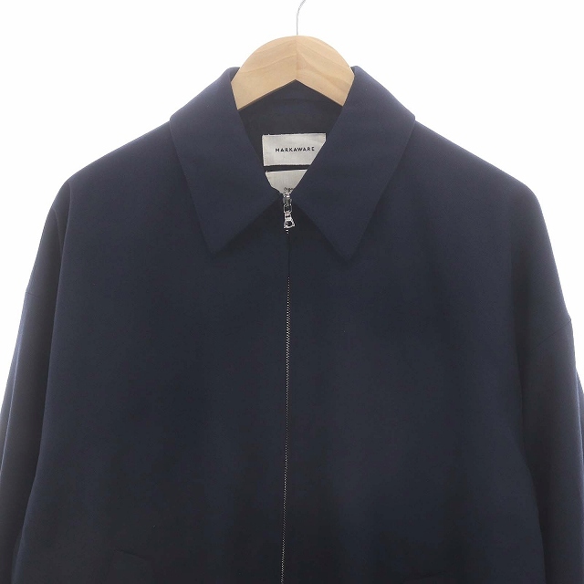 マーカウェア 23AW WIDE SPORTS JACKET ORGANIC WOOL TROPICAL スポーツジャケット ブルゾン ステンカラー 1 紺 ネイビーS メンズ_画像5