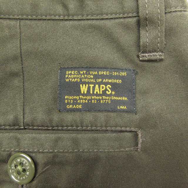 美品 ダブルタップス WTAPS TROUSERS COTTON TWILL コットンツイル ワーク パンツ チノパン ボトムス 132LTDT-PTM07 L カーキ オリーブ_画像6