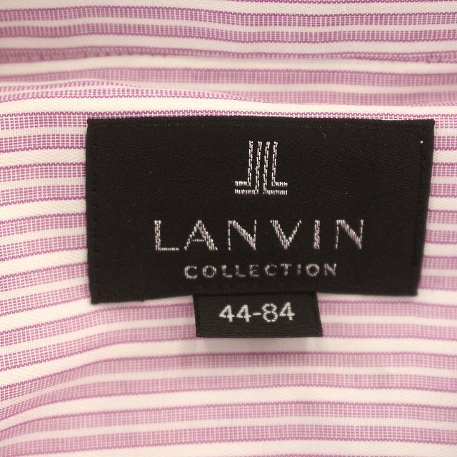 ランバン LANVIN collection シャツ ストライプ ワイシャツ 長袖 44 L相当 白 ピンク紫 /☆G メンズ_画像3