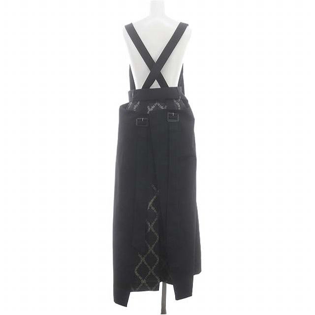 アイレネ IRENE Double Wrap Apron Dress ドレス ワンピース ロング 36 黒 ブラック ベージュ /DO ■OS レディース_画像2