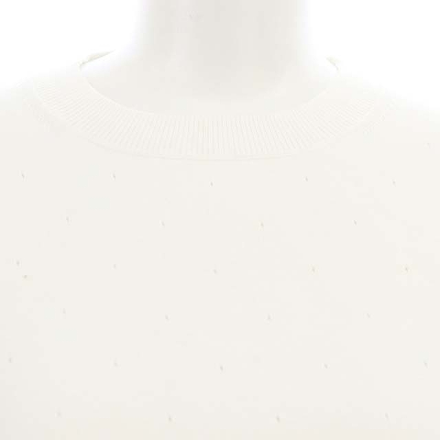 マックスマーラ MAX MARA スタジオ ニット セーター クルーネック 半袖 プルオーバー S 白 ホワイト ■SH /SY ■OS レディース_画像4