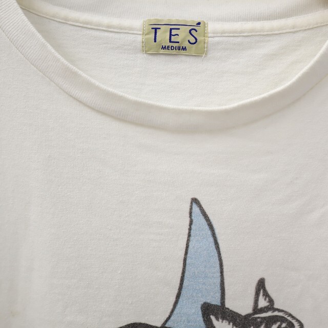 エンドレスサマー The Endless Summer TES クルーネック 半袖 パグプリント コットン Tシャツ M WHITE ホワイト メンズ_画像3