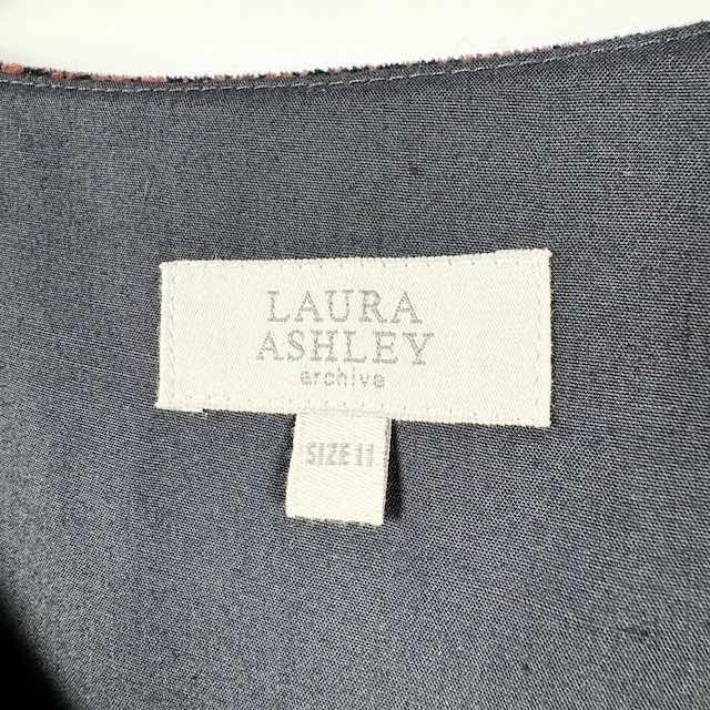 ローラアシュレイ LAURA ASHLEY ノースリーブワンピース 孔雀 総柄 エンジ 11 レディース_画像5