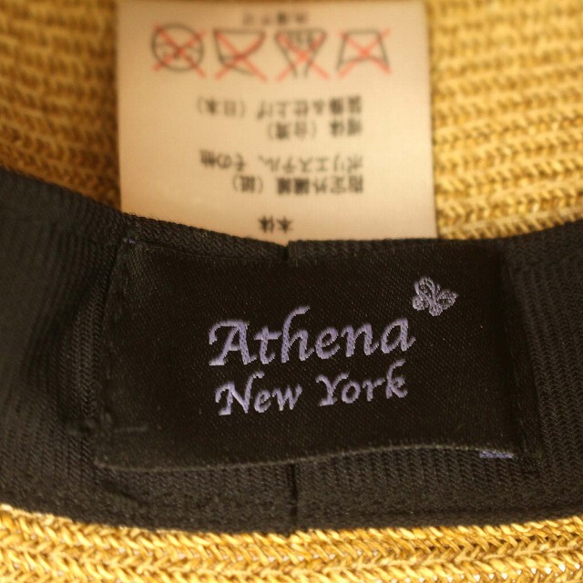 アシーナ ニューヨーク Athena New York 麦わら帽子 ハット ストローハット 折り畳み リボン ベージュ グレー_画像9
