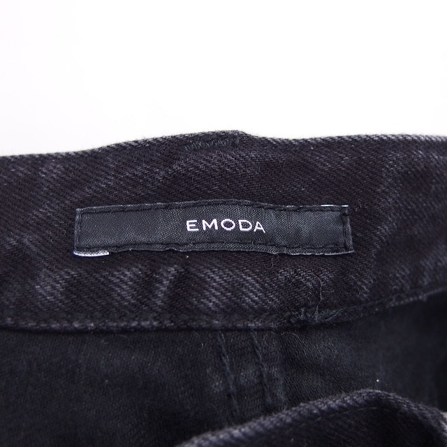 エモダ EMODA ジーンズ デニム パンツ シンプル コットン 綿 M ブラック 黒 /HT34 レディース_画像3