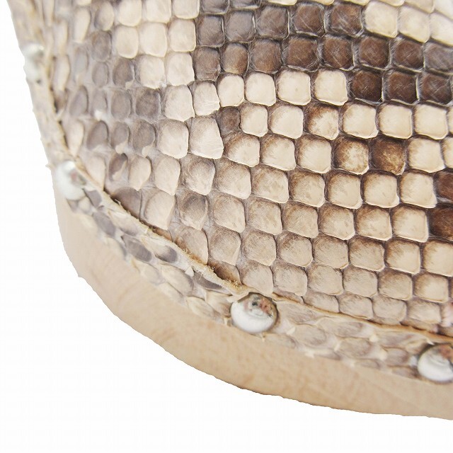  Bally BALLY питон сандалии заклепки экзотический кожа Logo дерево подошва 7cm каблук шлепанцы обувь обувь 38.5/25.5 бежевый 