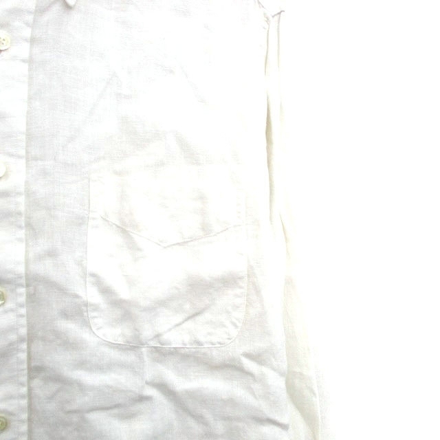 ブルックスブラザーズ BROOKS BROTHERS ボタンダウン シャツ 長袖 胸ポケット リネン シンプル M ホワイト 白 /KT1 メンズ_画像6