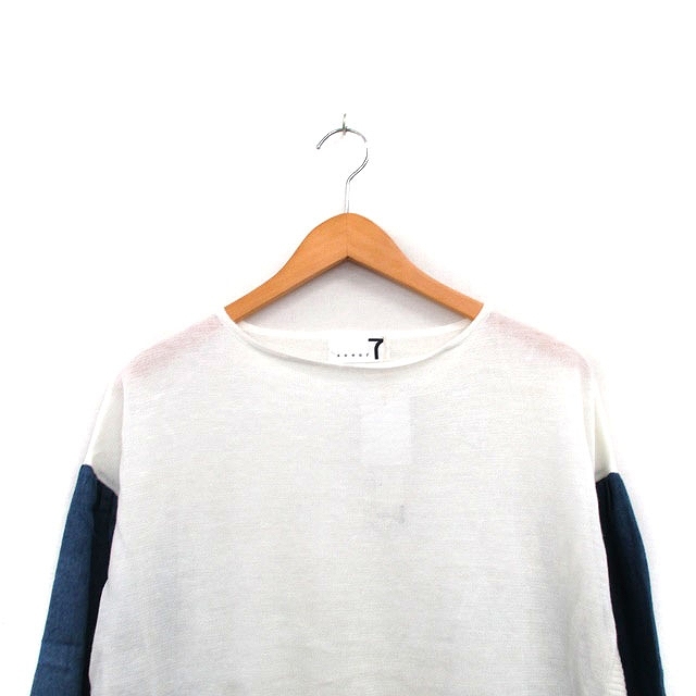 未使用品 スール soeur7 タグ付き ニット セーター 七分袖 リネン シンプル 2 ホワイト 白 /KT6 レディース_画像4