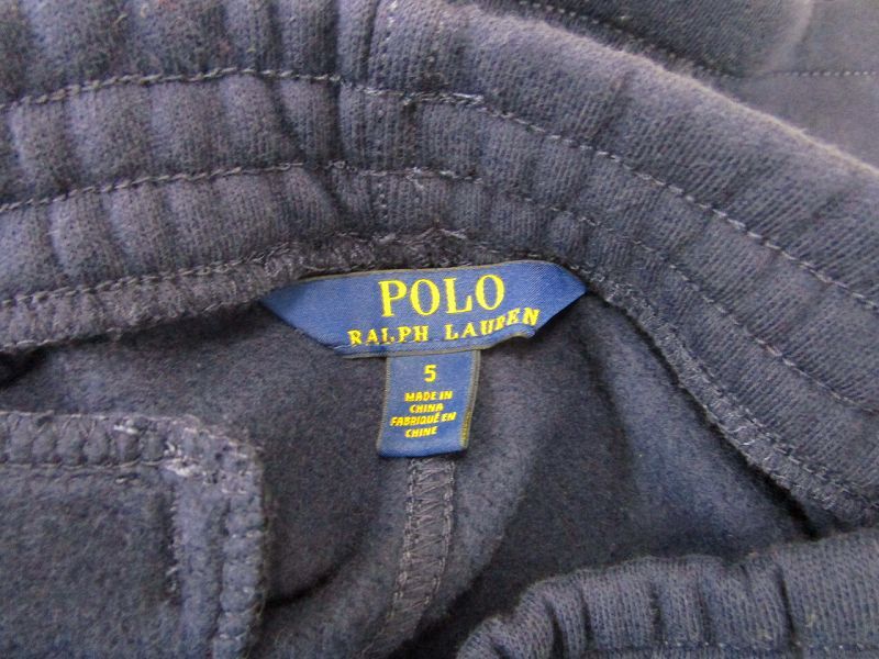 未使用品 ポロ ラルフローレン POLO RALPH LAUREN タグ付 短パン ショートパンツ ハーフパンツ スウェット 刺繍ロゴ 紺 ネイビー 5 キッズ_画像5