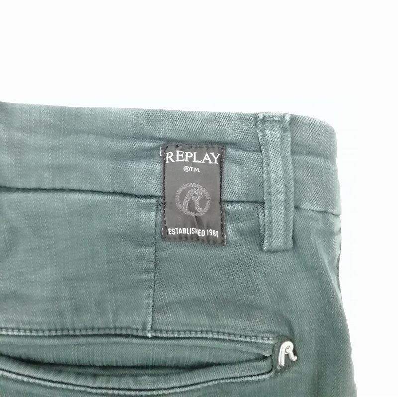 リプレイ REPLAY 美品 M9722. 000. 8366197 チノパンツ コットンパンツ ストレッチ 29 グリーン メンズ_画像3