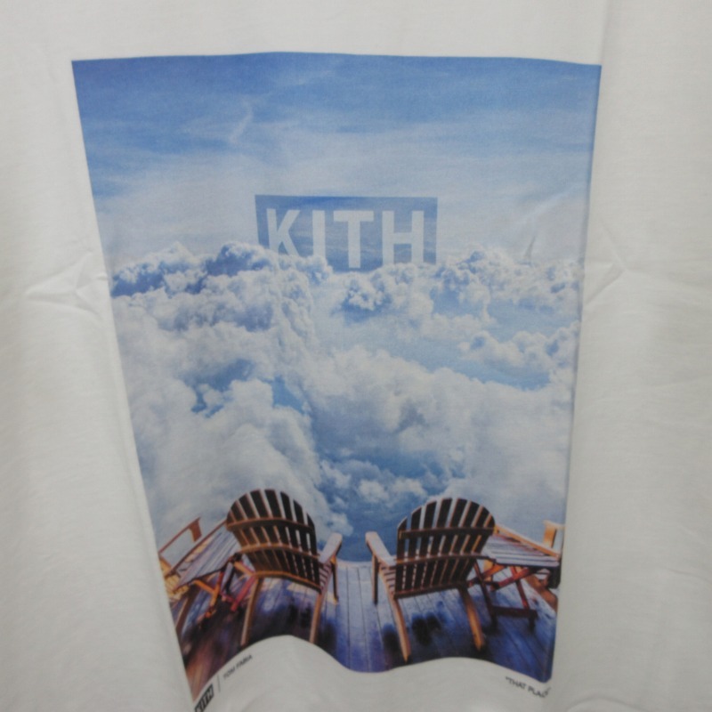 未使用品 キスニューヨークシティ KITH NYC ×TOM FABIA コラボ タグ付き 22年製 THAT PLACE TEE プリントTシャツ カットソー 半袖 白 L_画像6