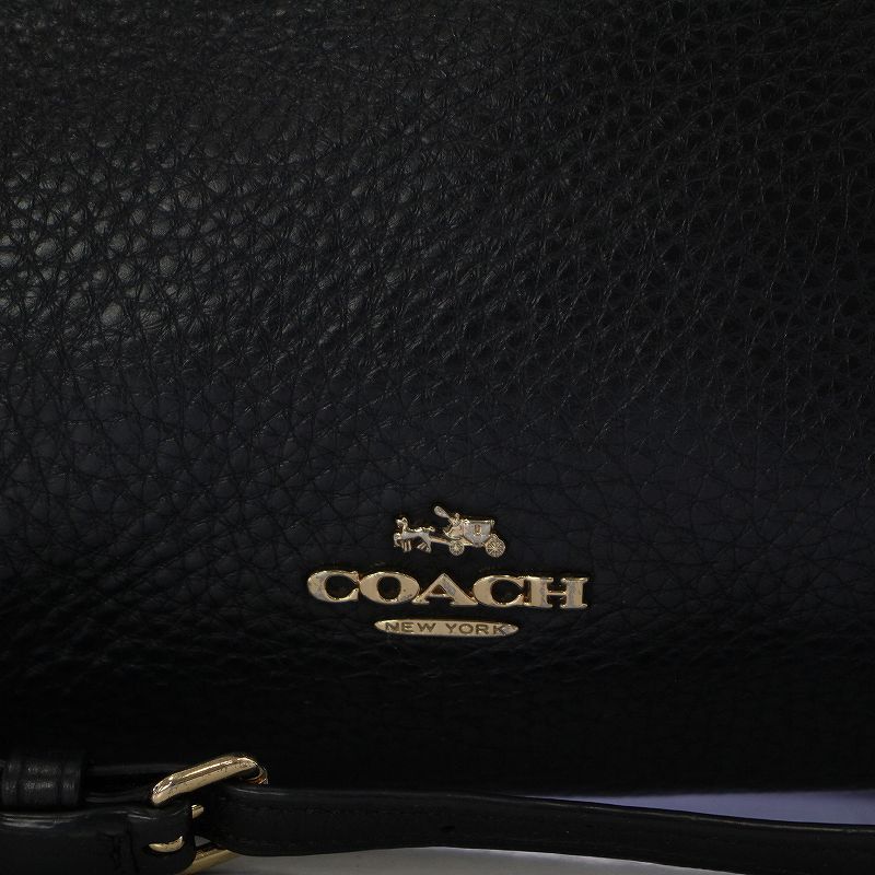 コーチ COACH チェーン ハンドバッグ ショルダーバッグ 2WAY レザー シボ革 ゴールドカラー金具 黒 ブラック F36666_画像7