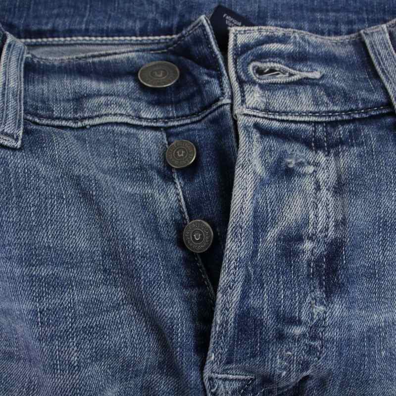  True Religion TRUE RELIGION epsm worn union Denim брюки джинсы кнопка fly USED обработка 32 индиго /BM мужской 