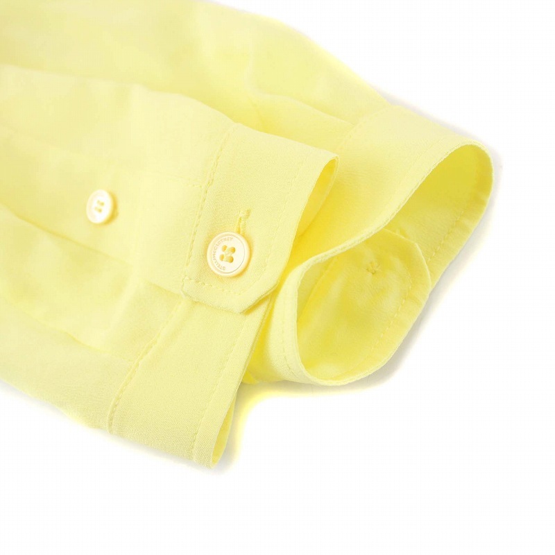 ステラマッカートニー STELLA McCARTNEY 21年製 シルクシャツ ブラウス 長袖 プルオーバー 38 M 黄色 イエロー /KH レディース_画像6