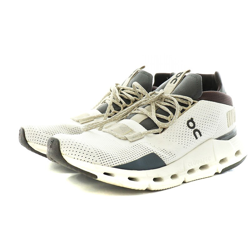  on On Cloudnova спортивные туфли обувь US6.5 23.5cm серый белый белый /AN1 *D женский 