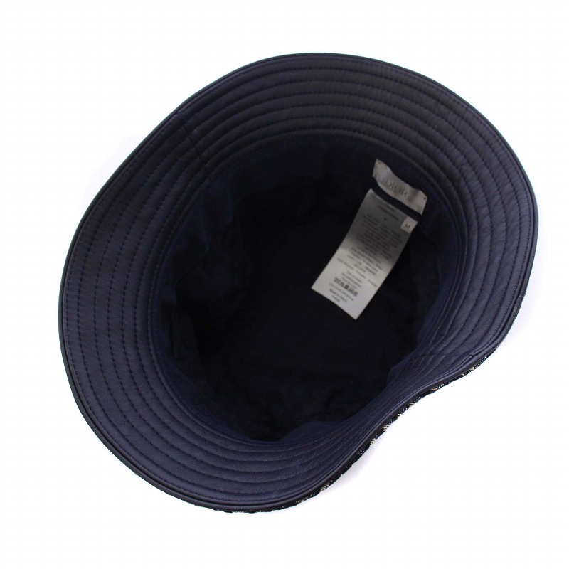 ディオールオム Dior HOMME 21SS Oblique Bucket Hat オブリーク バケットハット 帽子 M ベージュ ネイビー 紺 113C907A4502 /KH ■OH メン_画像6