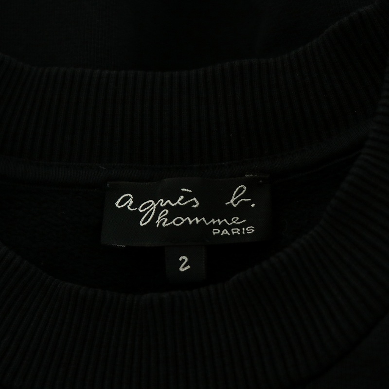  Agnes B Homme Agnes b. homme тренировочный футболка длинный рукав хлопок 2 M чёрный черный EY35M280 /AN23 мужской 
