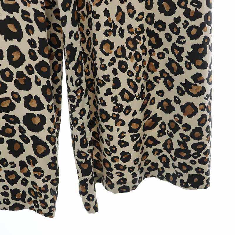 Pinky & Diane pin large PINKY&DIANNE Leopard pattern pants wide Easy 38 beige black tea color /HS #OS lady's 