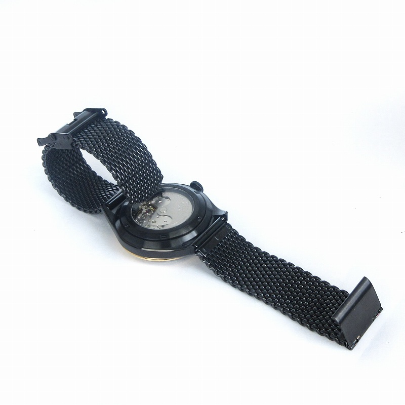 シチズン CITIZEN 美品 レコードレーベル C7 シーセブン 腕時計 アナログ 自動巻き デイト 裏スケ NH8396-82E 黒 ブラック ウォッチ メンズ_画像6
