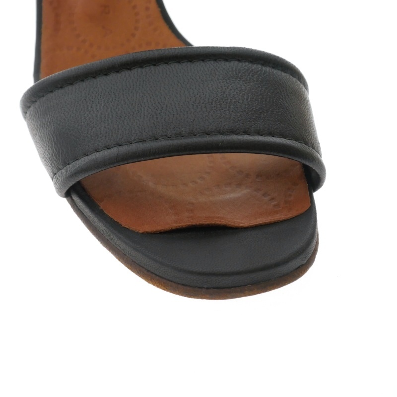 チエミハラ CHIE MIHARA アンクルストラップ レザーサンダル 靴 37.5 ブラック 黒 レディース_画像6