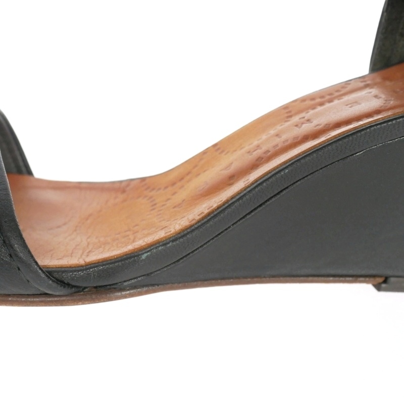 チエミハラ CHIE MIHARA アンクルストラップ レザーサンダル 靴 37.5 ブラック 黒 レディース_画像5