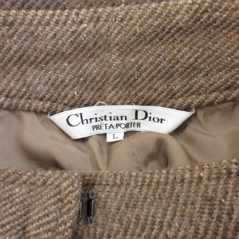  Christian Dior Christian Dior PRET-A-PORTER шерсть длинная юбка чай Brown L размер 0424 #GY14 женский 