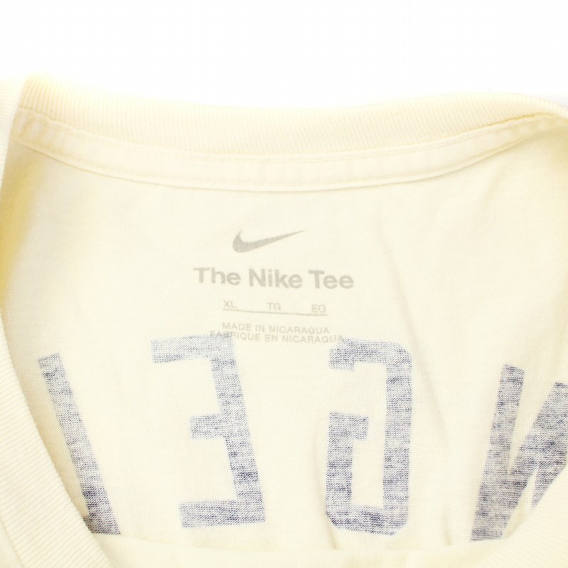 ナイキ NIKE LOS ANGELES ANGELS Tシャツ カットソー 半袖 ロゴ 総柄 コットン XL ベージュ /AQ ■GY20 メンズ_画像4