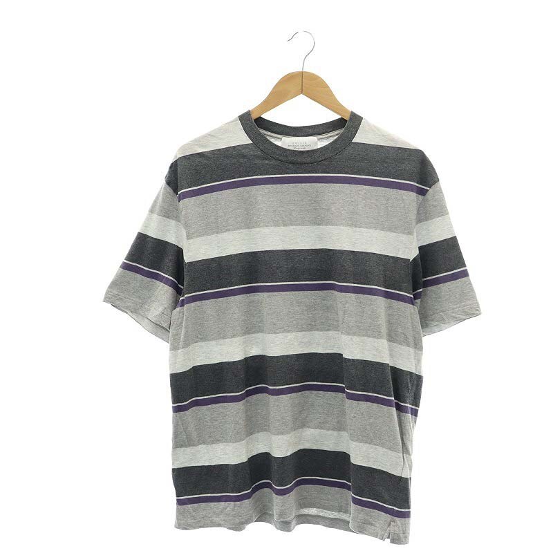 アンユーズド UNUSED REFINEMENT GARMENTS Border T-shirt Tシャツ カットソー 半袖 クルーネック 2 M グレー /AT ■OS ■SH メンズ_画像1