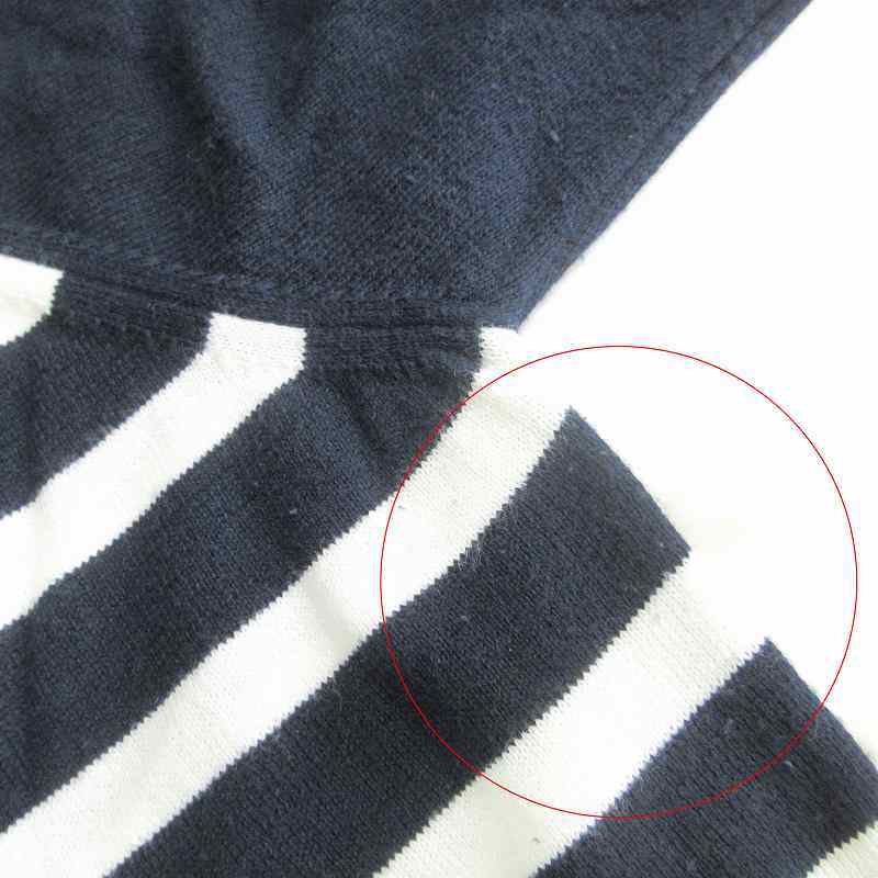ディーゼル DIESEL セーター ニット コットン 切り替え ボーダー ネイビー 紺色 グレー XL ■SM1 メンズ_画像5