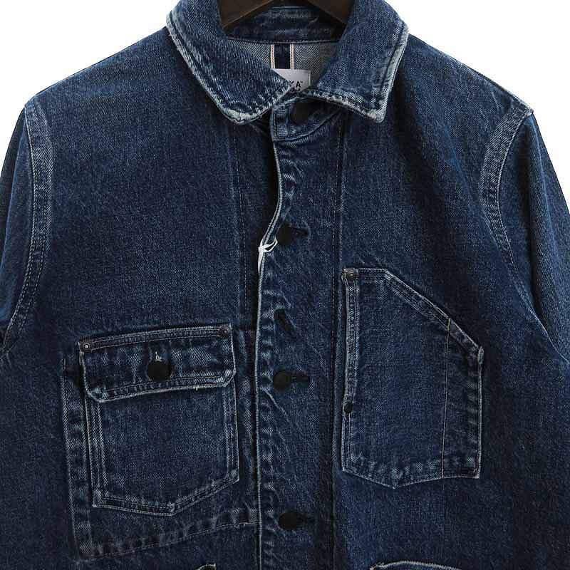 未使用品 TANAKA タナカ タグ付き THE WORK JEAN JACKET デニムジャケット Gジャン カバーオール コットン ST-127 青 ブルー M メンズ_画像3