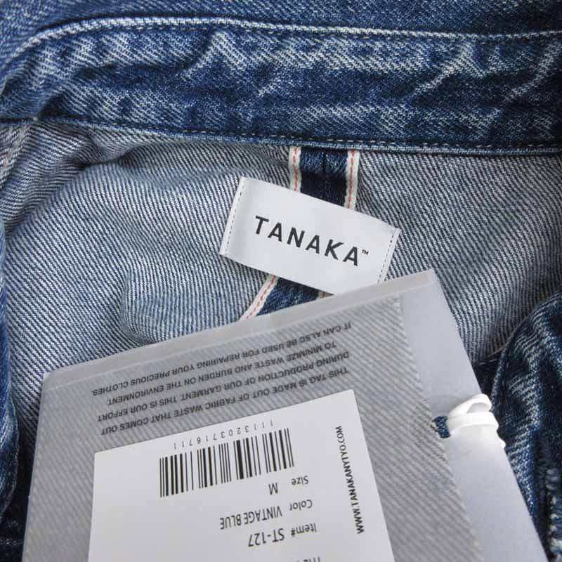 未使用品 TANAKA タナカ タグ付き THE WORK JEAN JACKET デニムジャケット Gジャン カバーオール コットン ST-127 青 ブルー M メンズ_画像5