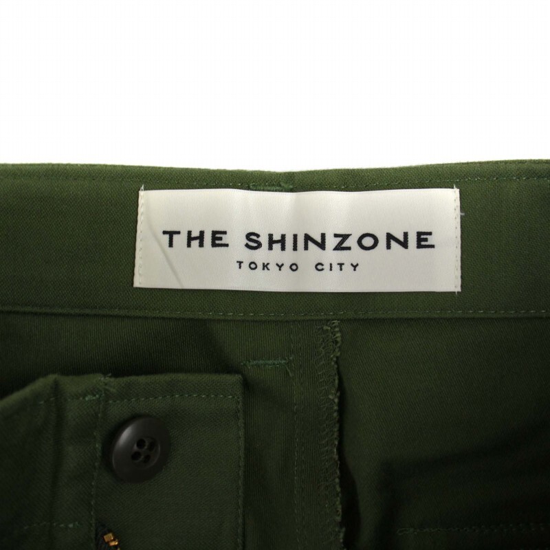 シンゾーン Shinzone ベイカーパンツ ジップフライ 34 M 緑 グリーン 15AMSPA18 /BM レディース_画像3