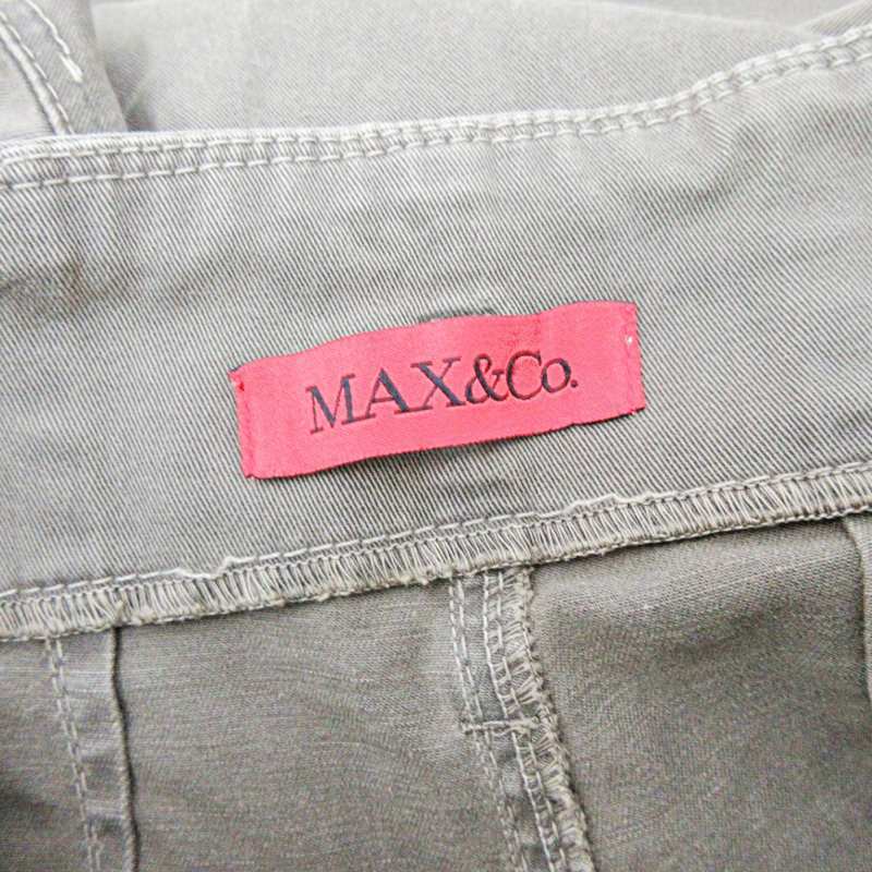 マックス&コー MAX&CO. ハイウエスト ワイド ストレッチ パンツ カーキ 36 0502 レディース_画像8