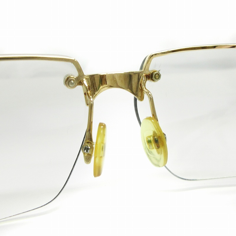 プラダ PRADA サングラス 眼鏡 ハーフリム 5AK-7H1 ゴールドカラーフレーム クリア メンズ_画像6